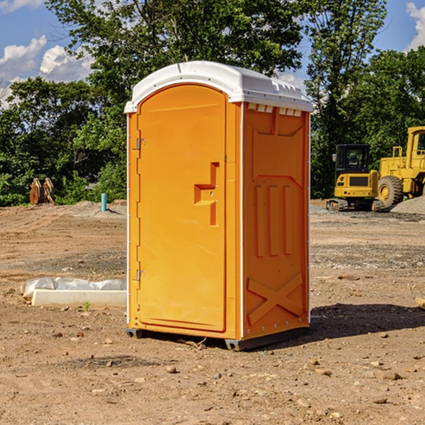 how often are the portable restrooms cleaned and serviced during a rental period in Hollins Alabama